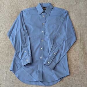 Jos. A. Bank Traveler Collection Slim Fit Dress Shirt Blue Size 15 x 32